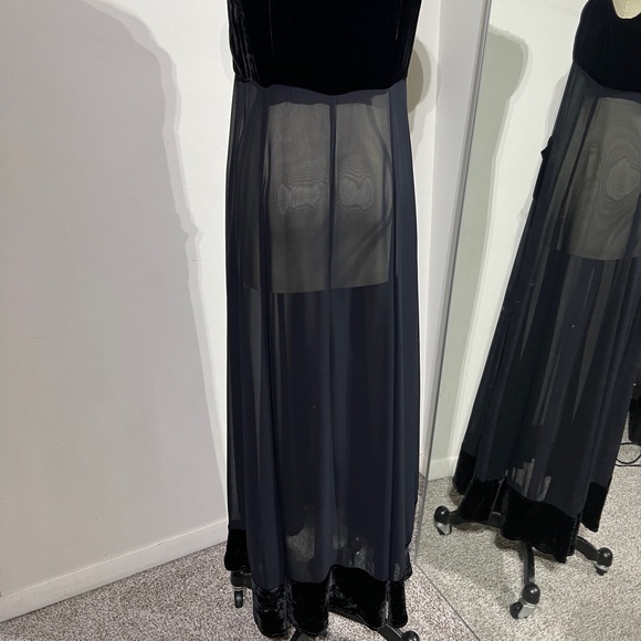 450$ TT MAR SHEER DRESS VELVET POCKETS SIZE SMALL - Picture 5 of 9